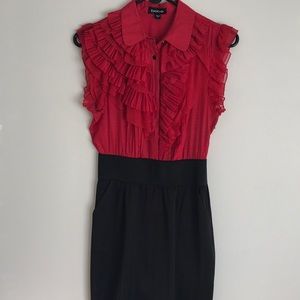 Bebe red and black dress